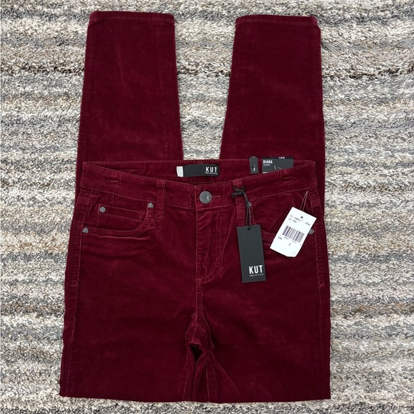 KUT From The Kloth Diana Skinny Corduroy Jeans Sz 2 In Syrah NWT | KUT Jeans - - Picture 1 of 13
